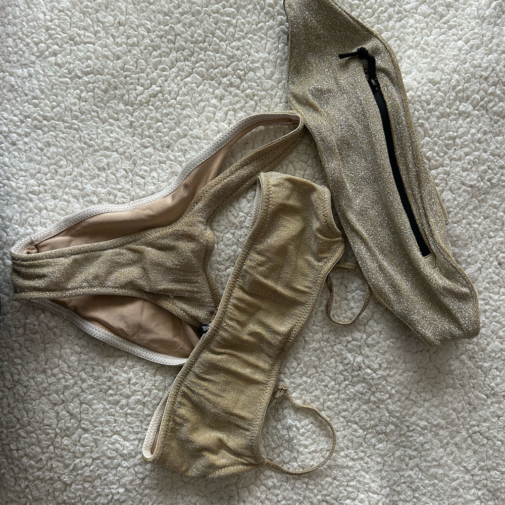 TRIANGL XS/S sparkly gold Bikini set